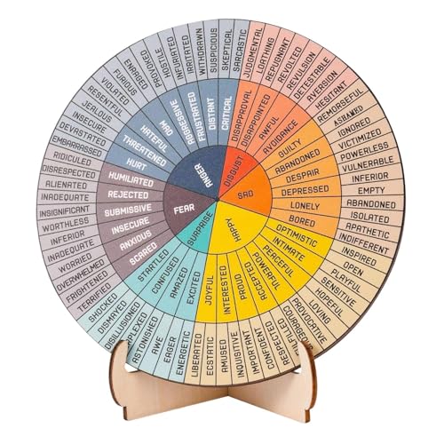Fenteer Gefühlsrad, Emotionsrad, rund, groß, mit Sockel, Diagramm der psychischen Gesundheit, Schreibtischdekoration für Schule, Zuhause, Geschenke von Fenteer