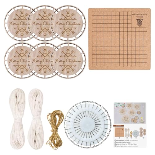 Fenteer Holzscheiben DIY Crafts Kit 7.5 cm Makrame Kit Holzstücke mit Seil für Weihnachtsbaumschmuck Wanddekoration Tags Tags Tags, Set A Fenteer Holzscheiben DIY Crafts Kit 7.5 cm Makrame Kit Holzstücke mit Seil für Weihnachtsbaumschmuck Wanddekoration Tags Tags Tags, Set A von Fenteer