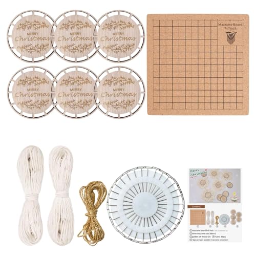 Fenteer Holzscheiben DIY Crafts Kit 7.5 cm Makrame Kit Holzstücke mit Seil für Weihnachtsbaumschmuck Wanddekoration Tags Tags Tags, Set D Fenteer Holzscheiben DIY Crafts Kit 7.5 cm Makrame Kit Holzstücke mit Seil für Weihnachtsbaumschmuck Wanddekoration Tags Tags Tags, Set D von Fenteer