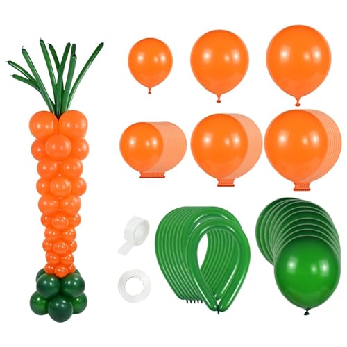 Fenteer Karottenförmiger Latexballon, Osterdekorationen, aufblasbare Ballongeschenke, Osterballons-Set für Heiratsantrag, Feiern, Hochzeit von Fenteer