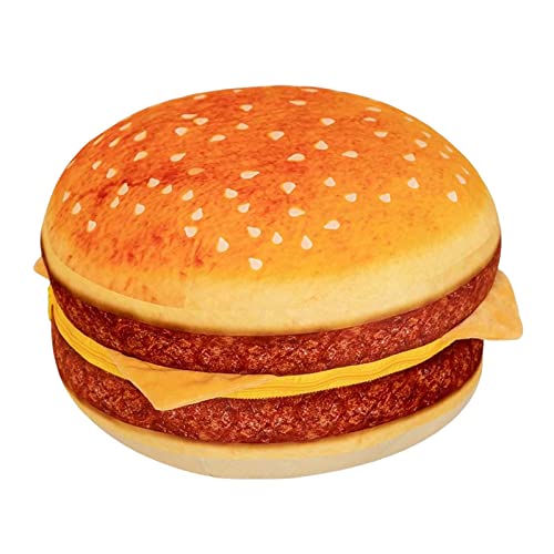 Fenteer Lustiges Hamburger-Kissen, gefülltes Plüschkissen, dekoratives Schlafkissen, Spielzeug, Plüschpuppe für Schlafzimmer, Party, Auto, Geschenke, von Fenteer