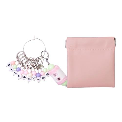 Fenteer Maschenmarkierer, Häkelmarkierer, Strickwerkzeug, abnehmbar, mit Zähler, Nähmarker, DIY-Basteln zum Nähen, Weben, Ersatzteile, Silver A von Fenteer