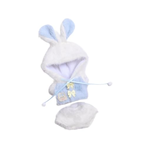 Fenteer Mini-Puppenkleidung, Kostüm, Kleidung, handgefertigt, Cartoon-Ohren, Geburtstagsgeschenke, Outfits, Set, Anzug für 17 cm große Puppen, Blau Fenteer Mini-Puppenkleidung, Kostüm, Kleidung, handgefertigt, Cartoon-Ohren, Geburtstagsgeschenke, Outfits, Set, Anzug für 17 cm große Puppen, Blau von Fenteer