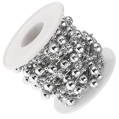 Fenteer Perlenband Perlengirlande Perlenvorhang Perlen Türvorhang für Hochzeitsdeko und Tischdeko, Silber von Fenteer