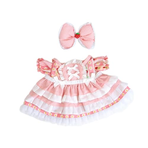 Fenteer Plüschpuppenkleidung Ihre eigenen Puppen für Kinder Geburtstagsgeschenk Puppenzubehör Kleidung Kostüme Outfit für 14,96-Zoll-Puppe, ROSA von Fenteer