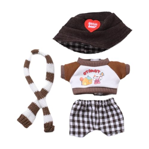 Fenteer Puppe Kleidung Anzug Puppe Kleidung Set Kostüm Miniatur Puppe Top Hosen Outfits für 17 cm Stofftier Plüsch Puppe Kinder Geschenk, Schal-Set Fenteer Puppe Kleidung Anzug Puppe Kleidung Set Kostüm Miniatur Puppe Top Hosen Outfits für 17 cm Stofftier Plüsch Puppe Kinder Geschenk, Schal-Set von Fenteer