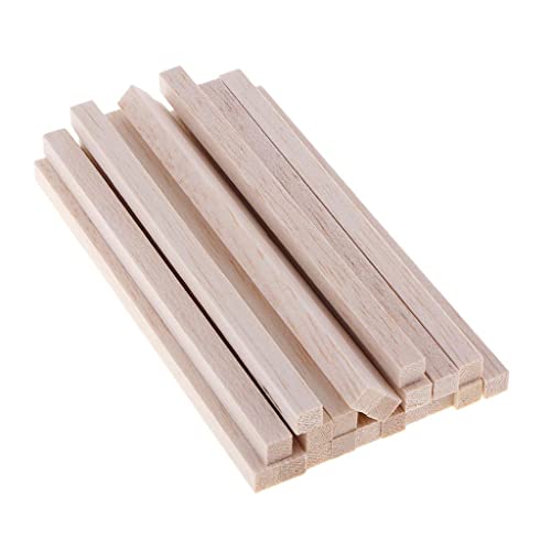 Fenteer Quadratischer Balsaholz Stab Holzstäbchen für DIY Handwerk für Modellbau - Holz, 20 Stück 150mm von Fenteer
