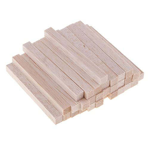 Fenteer Quadratischer Balsaholz Stab Holzstäbchen für DIY für Modellbau, Holz, 20 Stück 80mm von Fenteer
