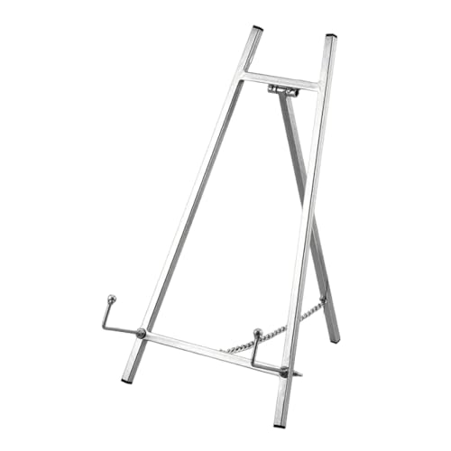 Fenteer Staffeleiständer für Hochzeitsschilder, Kunst-Display-Staffelei, vielseitig einsetzbar, kreativ, Heimdekoration, praktisch aus Metall, Bilderständer, Silber Fenteer Staffeleiständer für Hochzeitsschilder, Kunst-Display-Staffelei, vielseitig einsetzbar, kreativ, Heimdekoration, praktisch aus Metall, Bilderständer, Silber von Fenteer