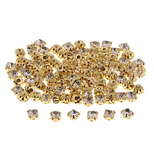 Fenteer Strasssteine zum Aufnähen Flatback 6 mm für Kleidung DIY, 100stk, Gold Fenteer Strasssteine zum Aufnähen Flatback 6 mm für Kleidung DIY, 100stk, Gold von Fenteer