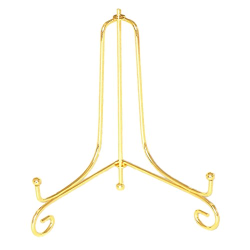 Fenteer Teller Tellerhalter Gold Eisen Display Präsentation Staffelei für Teller, DVD, Bild, Bücher, usw, Gold, 10 Zoll von Fenteer