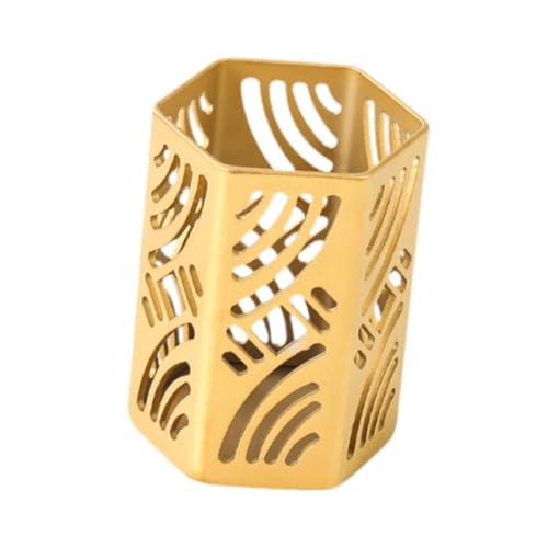 Fenteer Tupferhalter Zahnstocherbox Hotel-Zahnstocherspender Zahnstocherglas Elegante Küchentischdekoration Ausgehöhlter Zahnstocherhalter, Gold von Fenteer