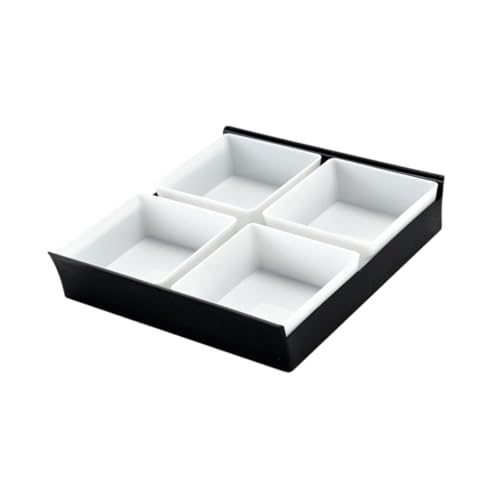 Fenteer Unterteiltes Serviertablett, Süßigkeiten-Nuss-Behälter, Snack-Teller, kreative Mehrzweck-Aufbewahrungsbox, Snack-Tablett für Restaurant, Zuhause, 4 Gitter 19.7 X 19 X 4.2 cm von Fenteer
