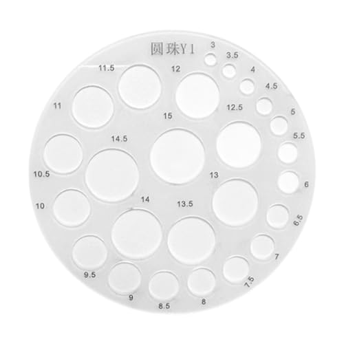 Fenteer Zeichenkreisvorlage, geometrisches Lineal, kleine Vorlage aus Acryl, Lineal mit runden Löchern zum Bauen von Schalungen, Lernen in der Schule, 3 bis 15 Mm von Fenteer