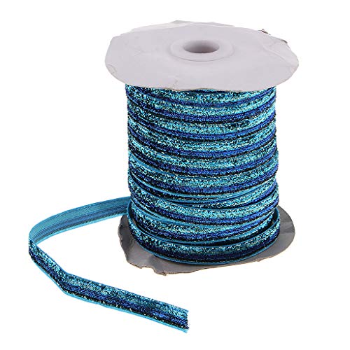 Metallic Glitter Samtband Schmuckband Schleifenband Zierband Samt Zier für DIY Haarschmuck, Blau, 45 m von Fenteer