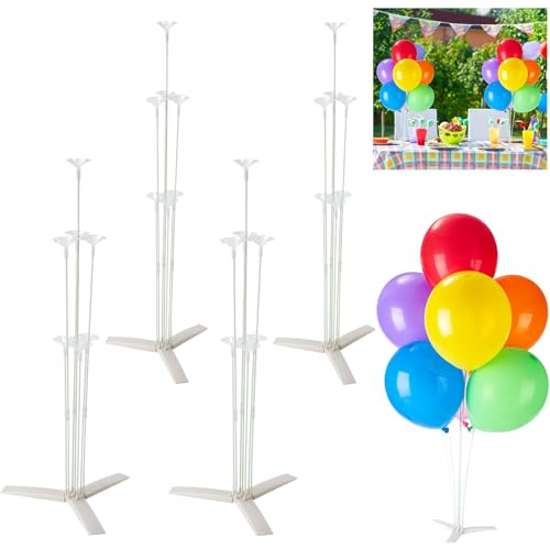 Fenxyo 4 Sets Tisch Ballon Stand Kit, Tisch Ballon Centerpiece Stand Ballon Stick mit Basis für Hochzeit Geburtstag Party Jahrestag Dekorationen von Fenxyo
