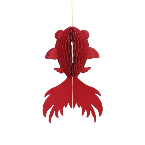 Fenyluxe Chinesisches Neujahrsdekoration, rotes Wabenpapier, Koi-Fisch, Ornament für Baum, Hängedekoration, tolles Schild für Frühlingsfest, Partyzubehör Fenyluxe Chinesisches Neujahrsdekoration, rotes Wabenpapier, Koi-Fisch, Ornament für Baum, Hängedekoration, tolles Schild für Frühlingsfest, Partyzubehör von Fenyluxe