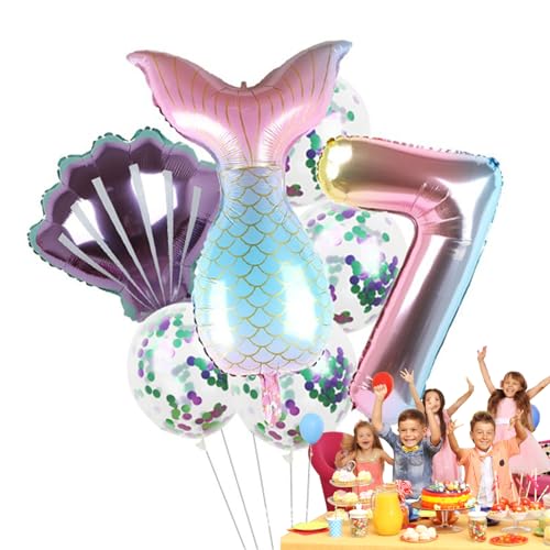 Meerjungfrau Geburtstagsdekorationen Luftballons, Meerjungfrau Luftballons Geburtstagsdekoration, Geburtstagsballons, Folienballon, Meerjungfrauenschwanz-Ballons für die kleine Meerjungfrau-Party von Fenytay