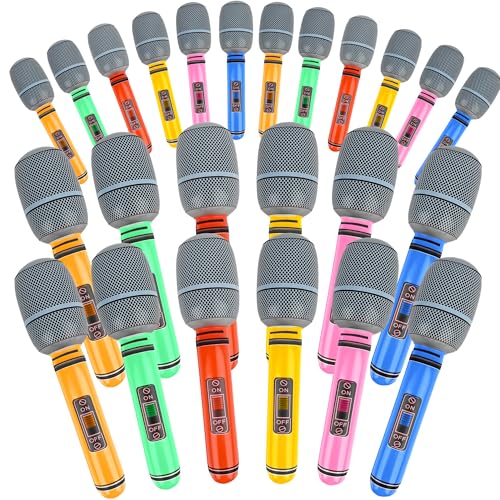 Feradny Riesiges aufblasbares Mikrofon, verschiedene Farben, aufblasbare Mikrofone, Requisiten, Kunststoffspielzeug für Musikkonzerte, Themenpartys, Rollenspiele, Party-Dekoration, Zubehör, 24 Stück Feradny Riesiges aufblasbares Mikrofon, verschiedene Farben, aufblasbare Mikrofone, Requisiten, Kunststoffspielzeug für Musikkonzerte, Themenpartys, Rollenspiele, Party-Dekoration, Zubehör, 24 Stück von Feradny