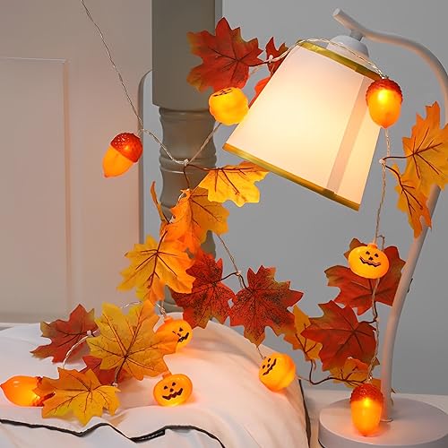 Herbst Ahornblatt Lichterkette, LED Herbst Ahornblätter Lichterketten Innen Dekoration, Batteriebetrieben Herbstgirlande Herbstblätter Kürbis Deko für Erntedankfest Halloween Weihnachten Party (1.5M) Herbst Ahornblatt Lichterkette, LED Herbst Ahornblätter Lichterketten Innen Dekoration, Batteriebetrieben Herbstgirlande Herbstblätter Kürbis Deko für Erntedankfest Halloween Weihnachten Party (1.5M) von Ferakum