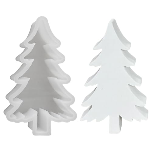 Silikonformen Gießformen Weihnachten, Silikonform Weihnachtsbaum Silikonform Tannenbaum Gips Zum Gießen Gießformen Silikon Weihnachten Silikonformen Gießform Weihnachten für Kerzen Gips (C) von Ferakum