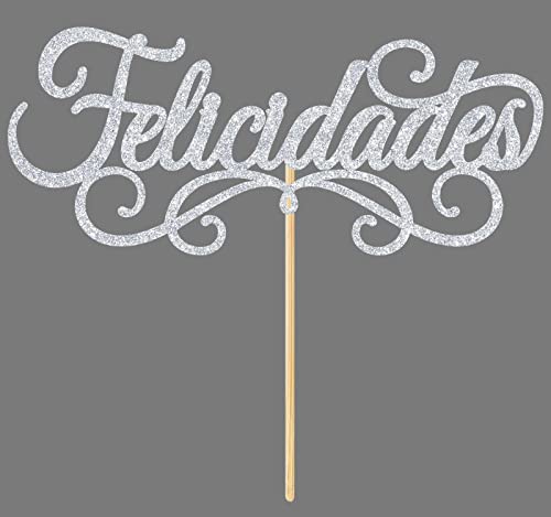 Felicidades Kuchendekoration, spanische Glückwünsche, Kuchendekoration, beste Wünsche an Sie/See You, 2023 Abschlussfeier Dekoration Supplies, Silber Glitter Felicidades Kuchendekoration, spanische Glückwünsche, Kuchendekoration, beste Wünsche an Sie/See You, 2023 Abschlussfeier Dekoration Supplies, Silber Glitter von Ferburitar