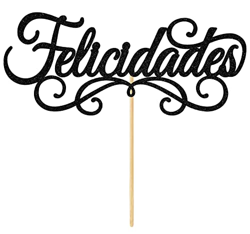 Felicidades Tortenaufsatz, Spanische Glückwünsche Kuchen Dekor, Beste Wünsche an Sie/See You, 2023 Abschlussfeier Dekoration Supplies, Schwarz Glitzer Felicidades Tortenaufsatz, Spanische Glückwünsche Kuchen Dekor, Beste Wünsche an Sie/See You, 2023 Abschlussfeier Dekoration Supplies, Schwarz Glitzer von Ferburitar