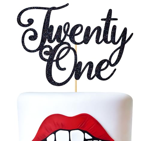 Twenty One Cake Topper – Cheers to 21 Years / 21 & Fabulous Cake Decorations, Happy 21st Birthday/Wedding Anniversary Party Decorations Supplies, Black Glitter Twenty One Cake Topper – Cheers to 21 Years / 21 & Fabulous Cake Decorations, Happy 21st Birthday/Wedding Anniversary Party Decorations Supplies, Black Glitter von Ferburitar