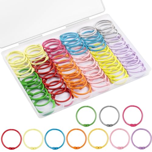Feriany 100 Stk. Ringordner-Set mit 1 Klaren Organizer-Box - 1 1/5 Metallische Loose-Leaf-Papier-Ringe Feriany 100 Stk. Ringordner-Set mit 1 Klaren Organizer-Box - 1 1/5 Metallische Loose-Leaf-Papier-Ringe von Feriany