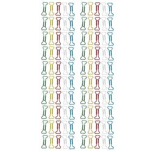 Feriany 100pcs Knochenformige mehrfarbige Bueroklammern aus Metall von Feriany