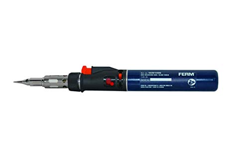 FERM Gas-Lötkolben - Butangas betrieben - 35 minuten betriebsdauer - Inkl. Lötspitze Schrägform 8mm und Lötspitze Meißel form 3,5mm FERM Gas-Lötkolben - Butangas betrieben - 35 minuten betriebsdauer - Inkl. Lötspitze Schrägform 8mm und Lötspitze Meißel form 3,5mm von Ferm
