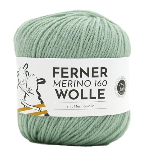 Ferner Merino 160 Wolle | Reine Merinowolle zum stricken und häkeln | 100% Wolle | Strickgarn Häkelwolle Nadelstärke 3 bis 3,5 mm (452 minze) von Ferner Wolle