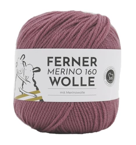 Ferner Merino 160 Wolle | Reine Merinowolle zum stricken und häkeln | 100% Wolle | Strickgarn Häkelwolle Nadelstärke 3 bis 3,5 mm (458 altrosa dunkel) von Ferner Wolle