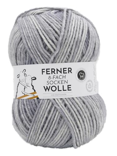 Ferner Wolle 8-fach Sockenwolle mit mulesingfreier Merinowolle | dickes Sockengarn mit Farbverlauf | Strumpfwolle 8-fädig (675/23) von Ferner Wolle