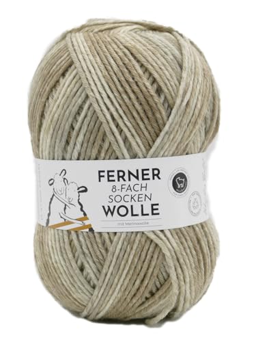 Ferner Wolle 8-fach Sockenwolle mit mulesingfreier Merinowolle | dickes Sockengarn mit Farbverlauf | Strumpfwolle 8-fädig (676/23) von Ferner Wolle