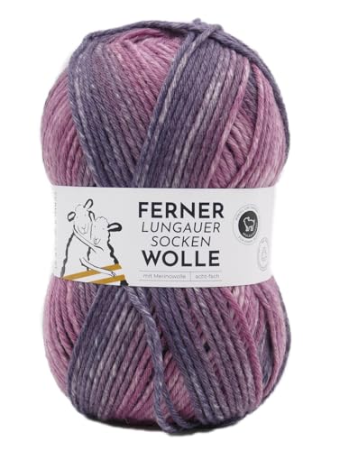 Ferner Wolle 8-fach Sockenwolle mit mulesingfreier Merinowolle | dickes Sockengarn mit Farbverlauf | Strumpfwolle 8-fädig (679/23) von Ferner Wolle