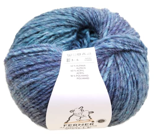 Ferner Wolle Alpaca Color, weiche Alpakawolle mit Farbverlauf zum Stricken oder Häkeln, 100g (AC11) von Ferner Wolle