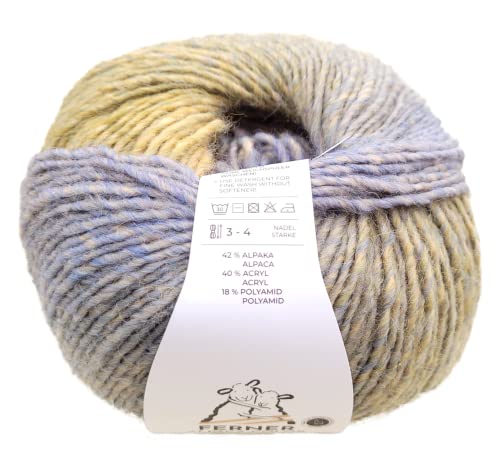 Ferner Wolle Alpaca Color, weiche Alpakawolle mit Farbverlauf zum Stricken oder Häkeln, 100g (AC12) von Ferner Wolle