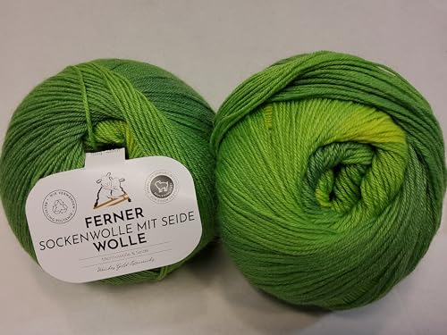 Ferner Wolle Lungauer Sockenwolle Seide 628 - Grün-Hellgrün von Ferner Wolle