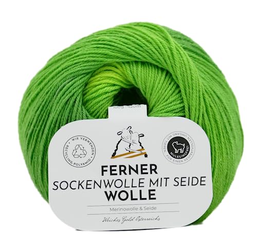 Ferner Wolle Sockenwolle 4-fädig mit Seide und Farbverlauf | Sockengarn, Strumpfwolle | 100g (628/23) von Ferner Wolle