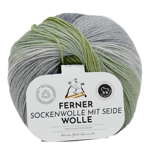 Ferner Wolle Sockenwolle 4-fädig mit Seide und Farbverlauf | Sockengarn, Strumpfwolle | 100g (630/23) von Ferner Wolle