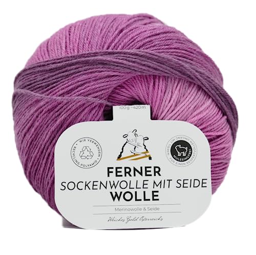 Ferner Wolle Sockenwolle 4-fädig mit Seide und Farbverlauf | Sockengarn, Strumpfwolle | 100g (633/23) von Ferner Wolle