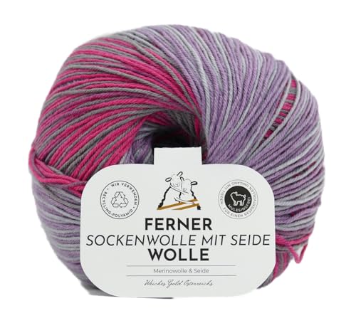Ferner Sockenwolle mit Seide 4fädig, Sockengarn, Strumpfwolle mit Farbverlauf | 100g (720-24) von Ferner Wolle