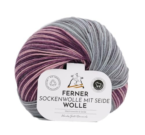 Ferner Wolle Sockenwolle mit Seide 4-fädig, Sockengarn, Strumpfwolle mit Farbverlauf | 100g (724-24) von Ferner Wolle
