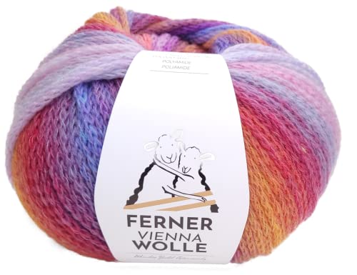 Ferner Wolle Vienna, Merinowolle mit Farbverlauf, 100g ca. 250m Farbverlaufswolle Merino Nadelstärke 6 (W4) von Ferner Wolle