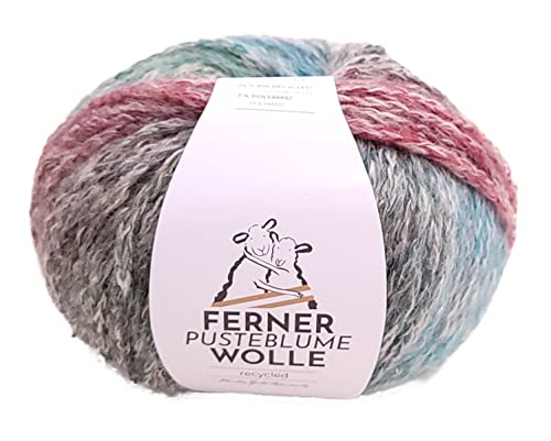 Nachhaltige Wolle mit Farbverlauf Ferner Pusteblume PB1, zum Stricken oder Häkeln, 50g von Ferner Wolle