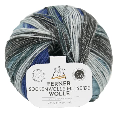 Sockenwolle mit Seide | Ferner Wolle Merinowolle mit Farbverlauf | nicht nur zum Socken stricken (619-23) von Ferner Wolle