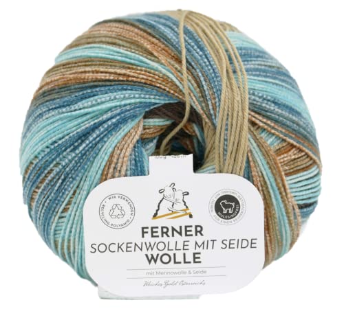 Sockenwolle mit Seide | Ferner Wolle Merinowolle mit Farbverlauf | nicht nur zum Socken stricken (620-23) von Ferner Wolle