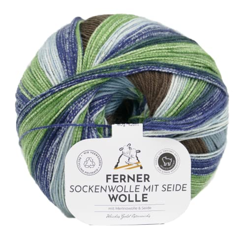 Sockenwolle mit Seide | Ferner Wolle Merinowolle mit Farbverlauf | nicht nur zum Socken stricken (622-23) von Ferner Wolle