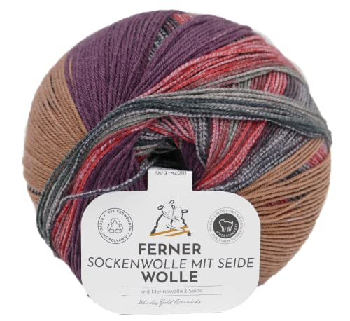 Sockenwolle mit Seide | Ferner Wolle Merinowolle mit Farbverlauf | nicht nur zum Socken stricken (624-23) von Ferner Wolle